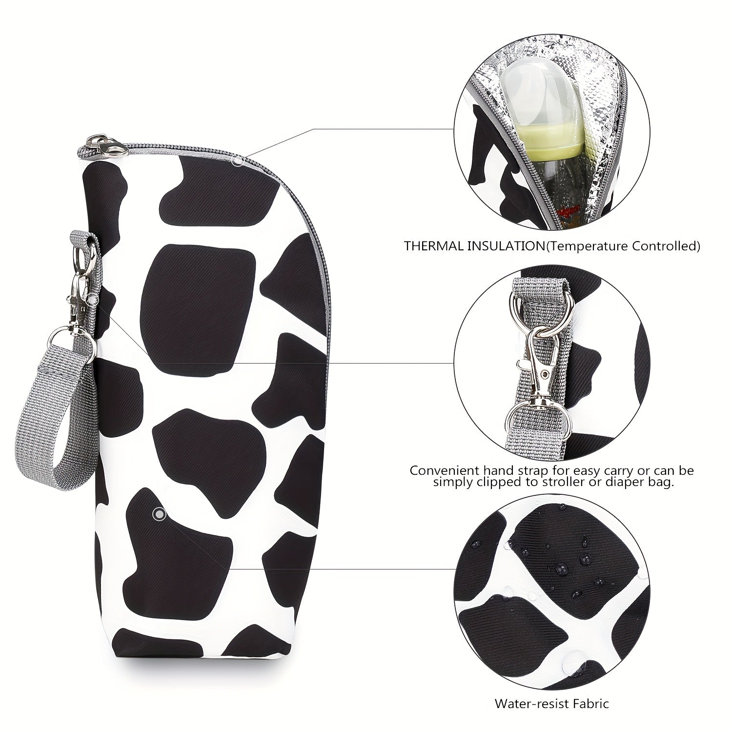 Baby Bottle Bag Insulated Travel Carrier Aluminum Foil 360 Heat Preservation