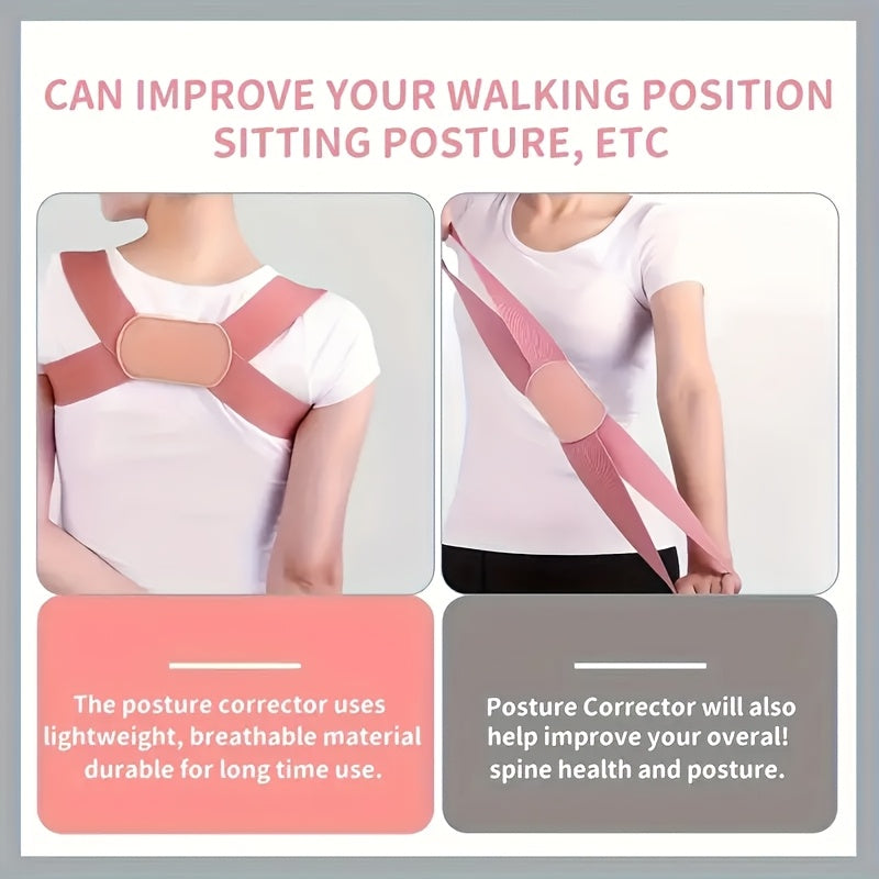 Breathable Polyester Posture Corrector for Back Support in Black Pink Beige