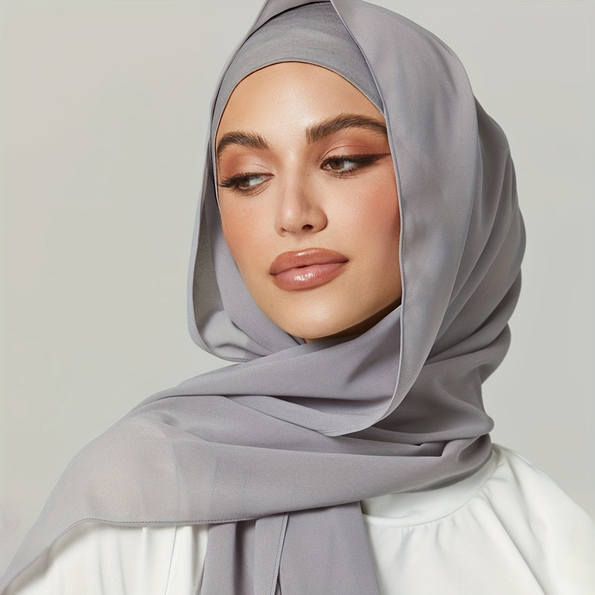 Set of Two Elastic Chiffon Undercap Scarves with Breathable Inner Hijab Cap and Sunscreen Hijab
