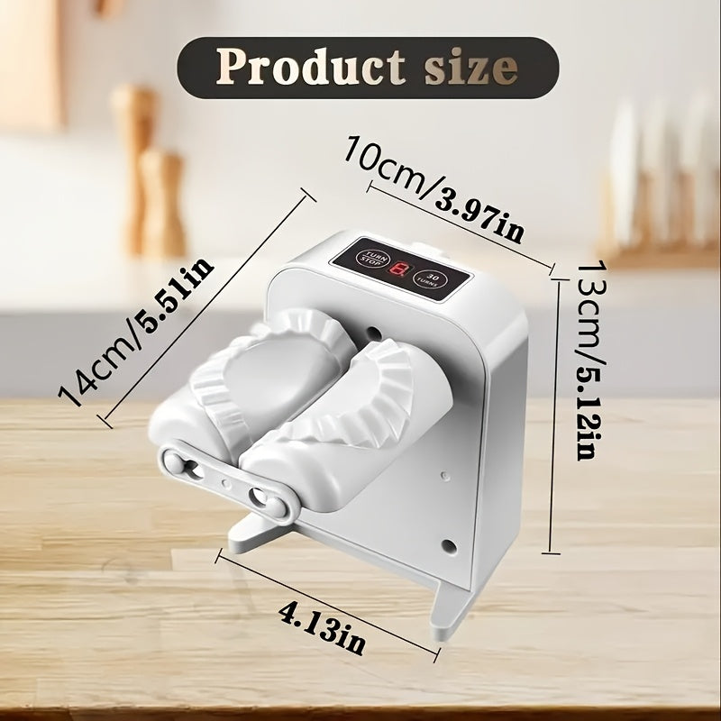 Electric Single-Head Dumpling Machine for Home Use with 2 Modes, Rechargeable, Includes Filling Roller, Press, Cutter, Spoon, Brush