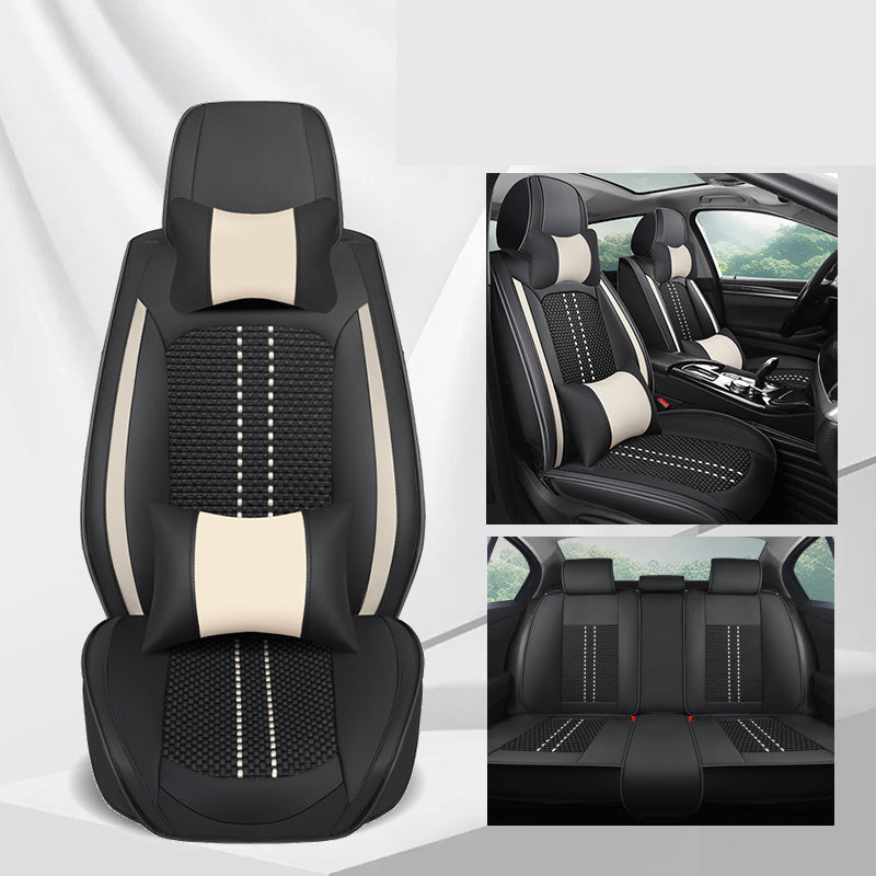 Universal Waterproof Faux Leather 5-Seat Car Seat Covers All-Season Protectors