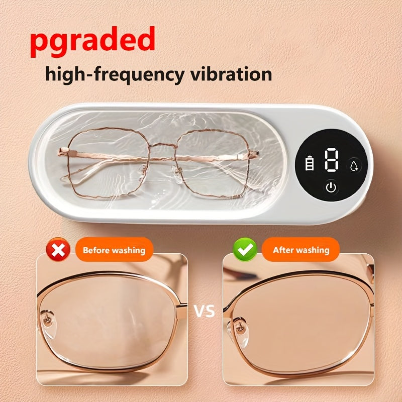 Portable Jewelry Cleaning Machine with 360° Cleaning, USB Rechargeable, Cordless for Travel and Home Use