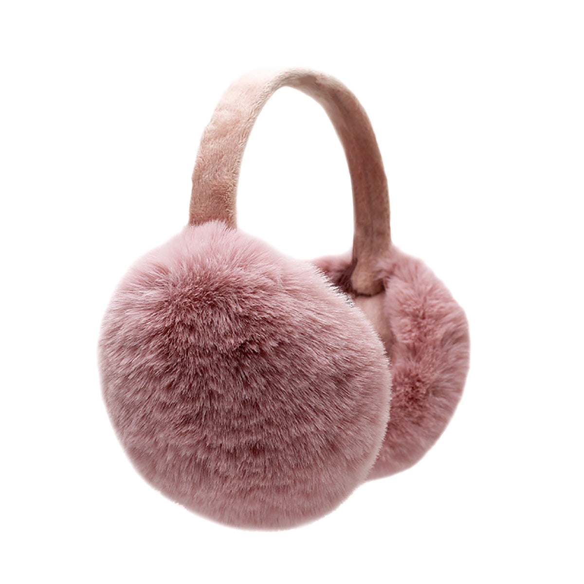 Winter Fleece Ear Warmers with Furry Lining Foldable for Cold Weather