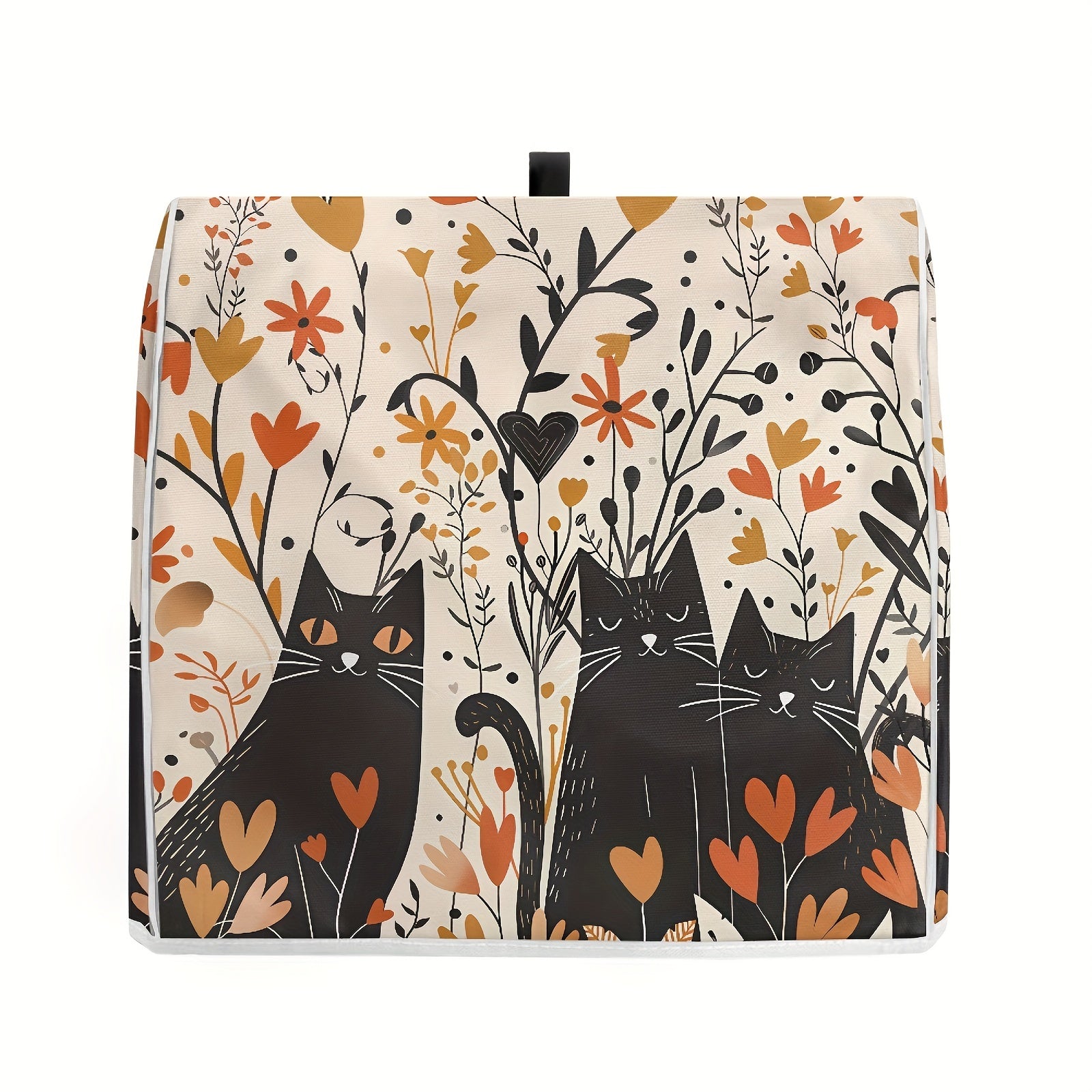 Cubierta protectora para batidora con estampado de flores y gatos. Compatible con almacenamiento sin polvo de 6-8 cuartos