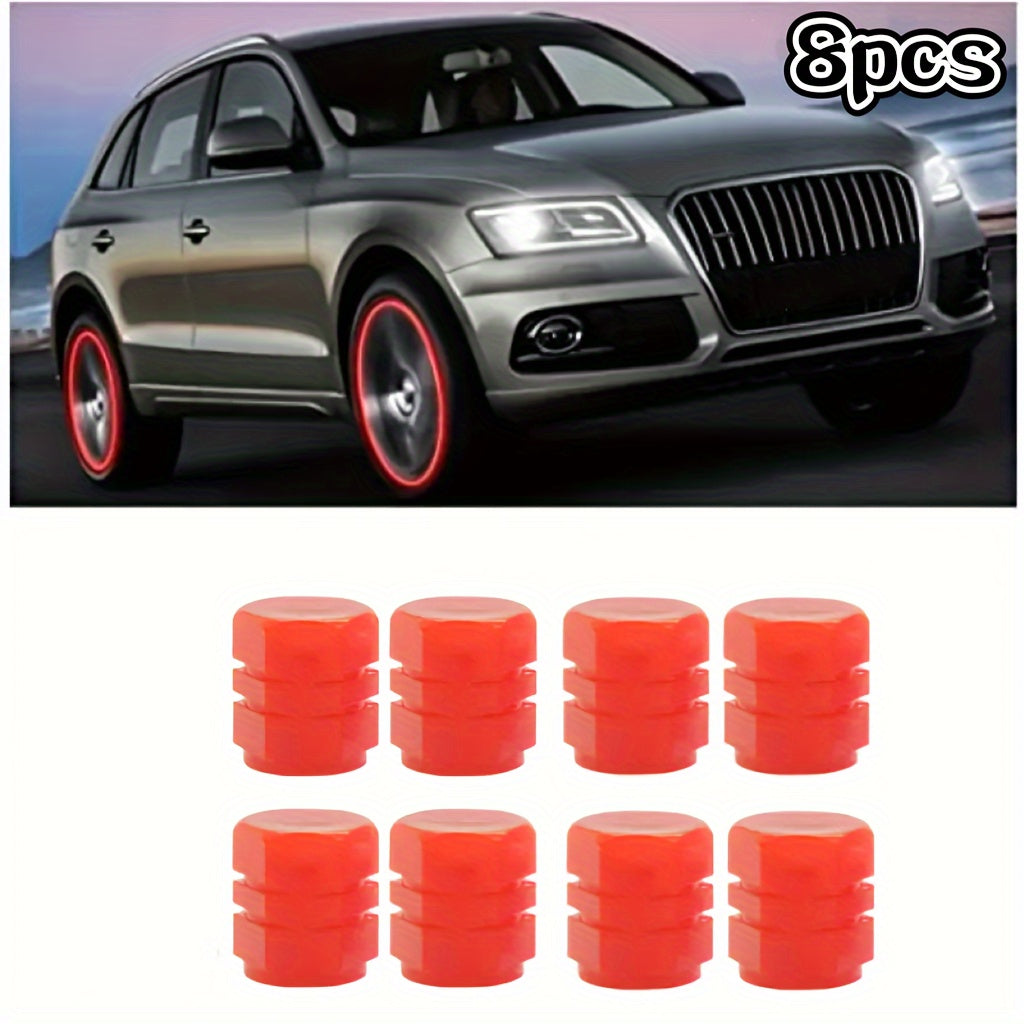 Car Tire Valve Caps Plastic Night Light 4/8/12 Pack for Cars Trucks SUVs Bikes