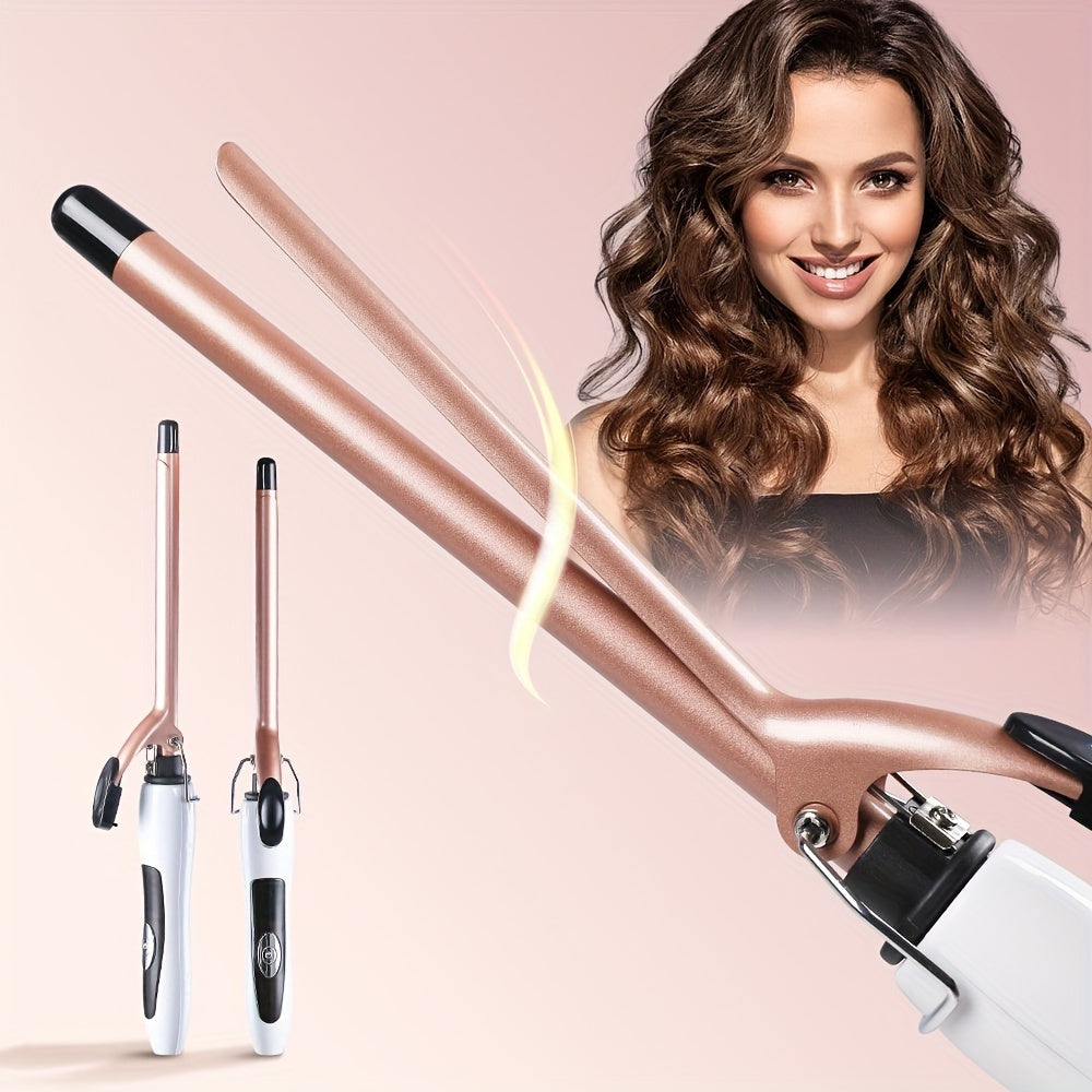 Ceramic Hair Curling Iron Dual-Temperature Control Fast Heating Ergonomic Grip for Short and Long Hair