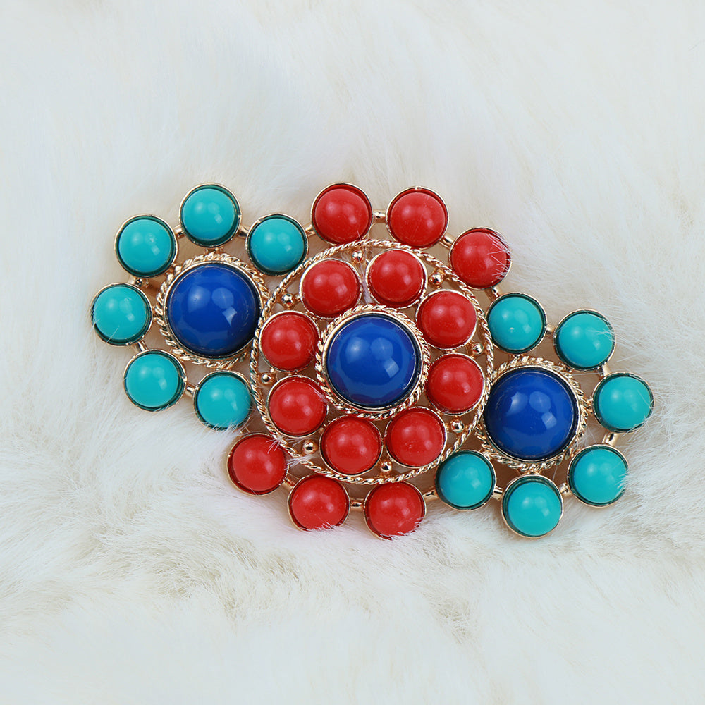 Ethnic Style Lotus Flower Brooch Irregular Shape Jewelry for Jackets Dresses Hats