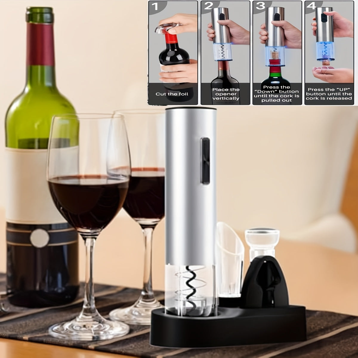 Abrelatas eléctrico 6 en 1 para botellas de vino con accesorios de carga USB para reuniones
