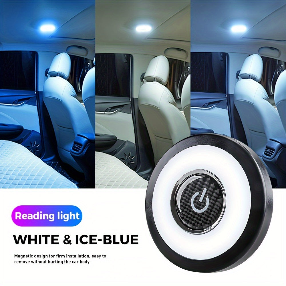 Luz interior de coche con LED recargable por USB con 3 colores, lámpara de techo magnética para vehículo, autocaravana y uso doméstico