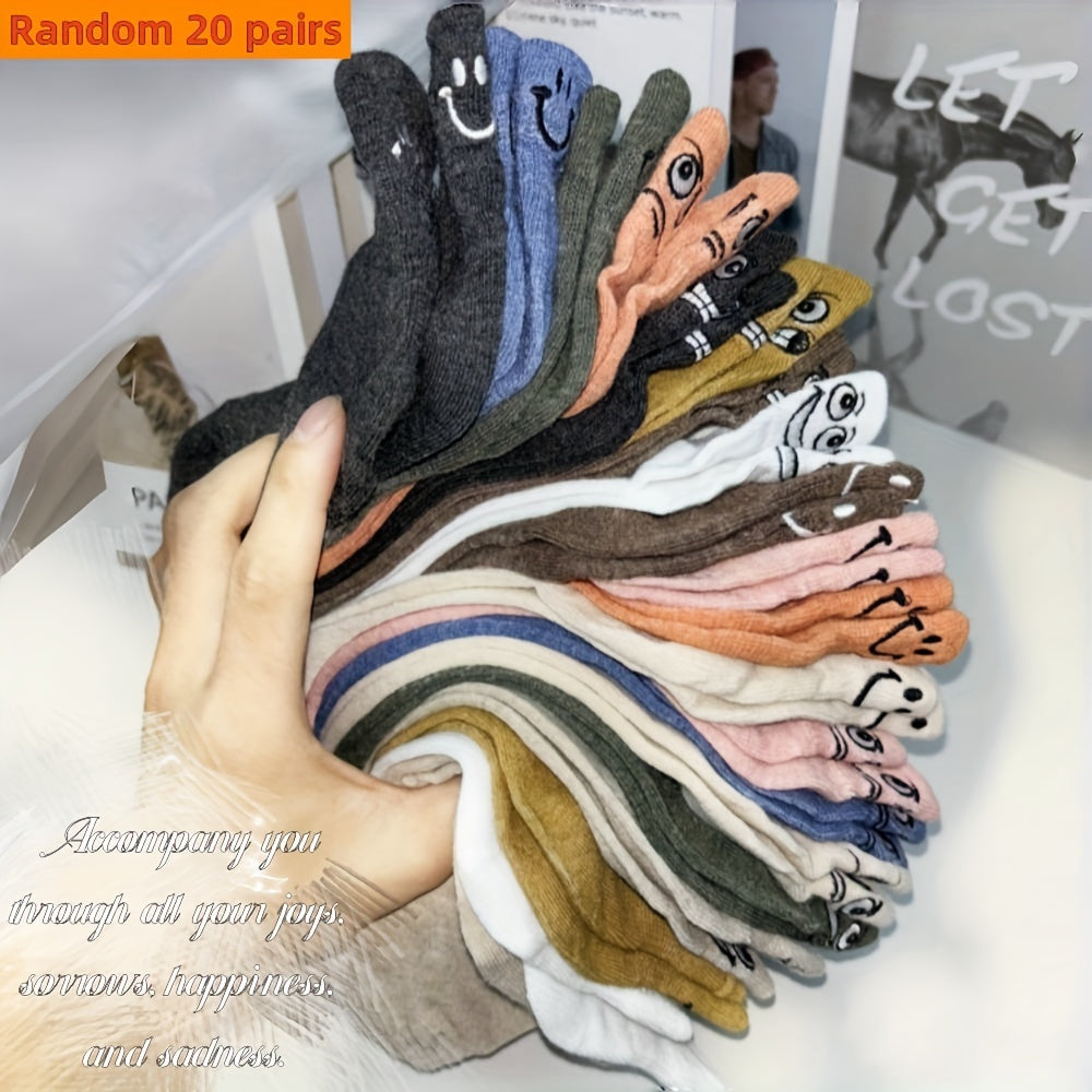 10 Pairs Women’s Embroidered Low Cut Ankle Socks Breathable Casual Socks