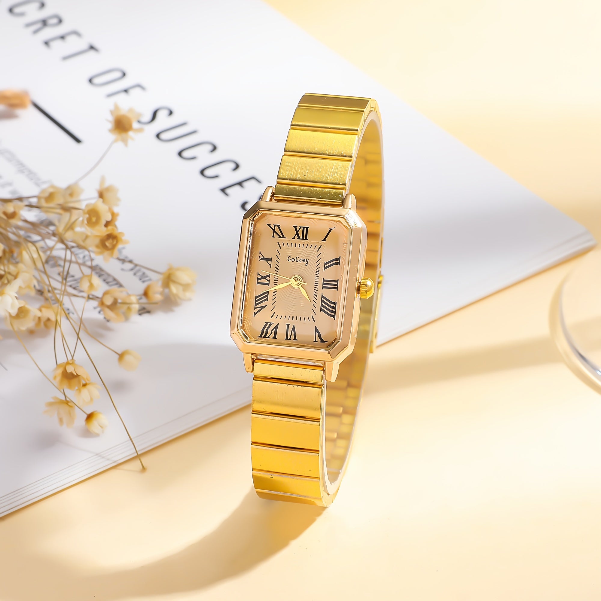 Women's Stainless Steel Square Watch Elegant Jewelry Accessory