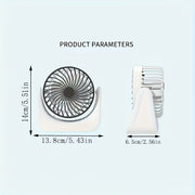 USB Portable Fan with 1 Speed Detachable Washable Quiet Desk Office Fan