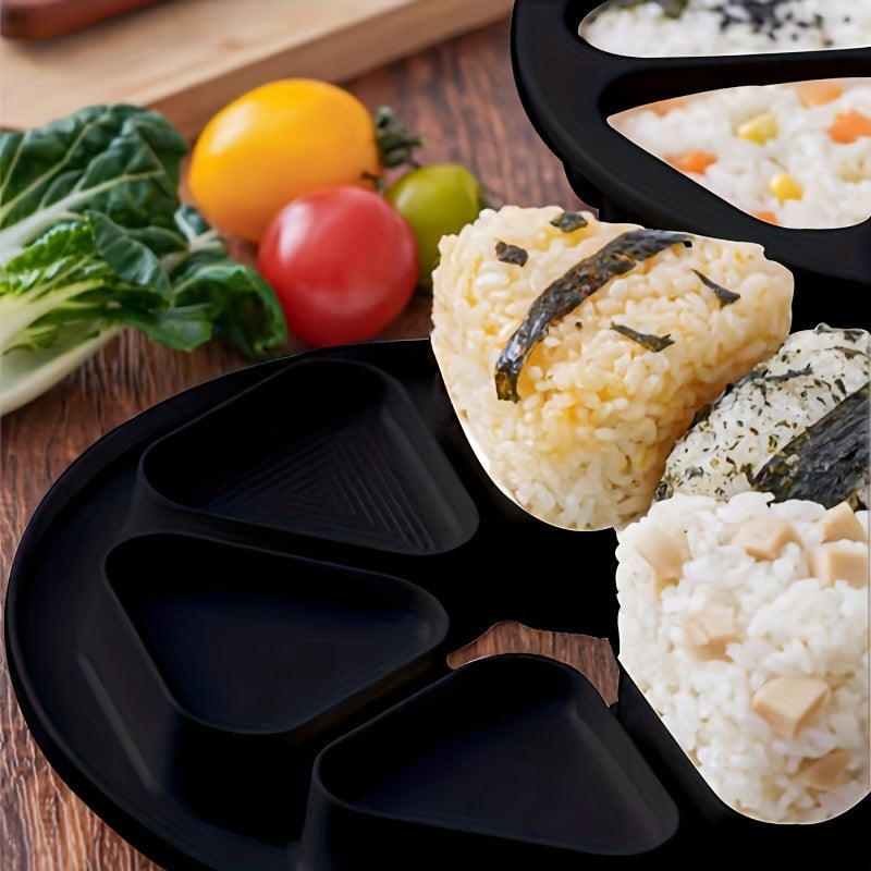 Triangle Sushi Mold Set with 6 Pieces and Oil Brush for Onigiri and Bento