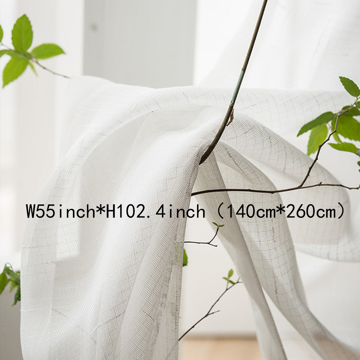 Sheer Curtain with Striped Design Polyester Rod Pocket for Living Room Balcony