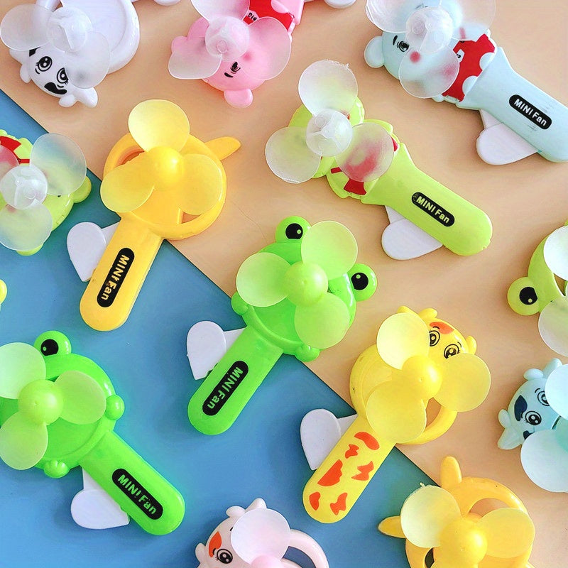 Creative Cartoon Animal Mini Handheld Fan Portable No Battery Pressing Plastic Office Outdoor