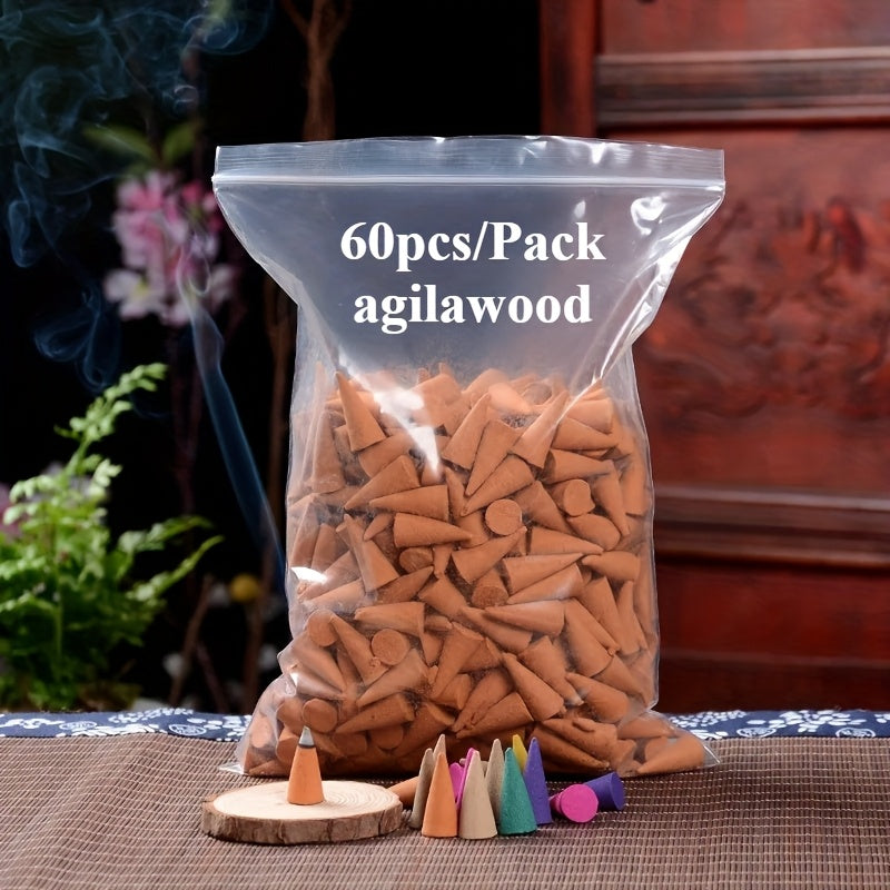 Sandalwood and Rose Scented Incense Cones 3.17oz for Home Meditation Yoga Study