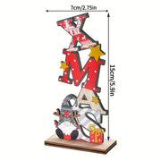 Wooden Christmas Letter Garland with Snowflakes and Dwarves Holiday Decor