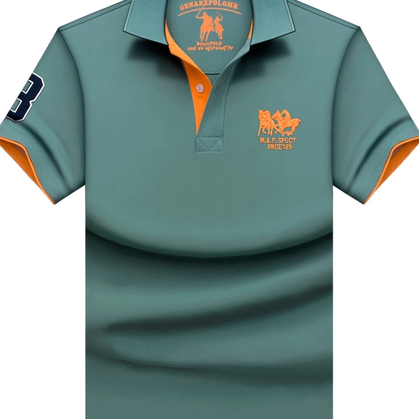 Camisa polo de algodón de verano para hombre, color sólido, con bordado en el solapa, corte regular