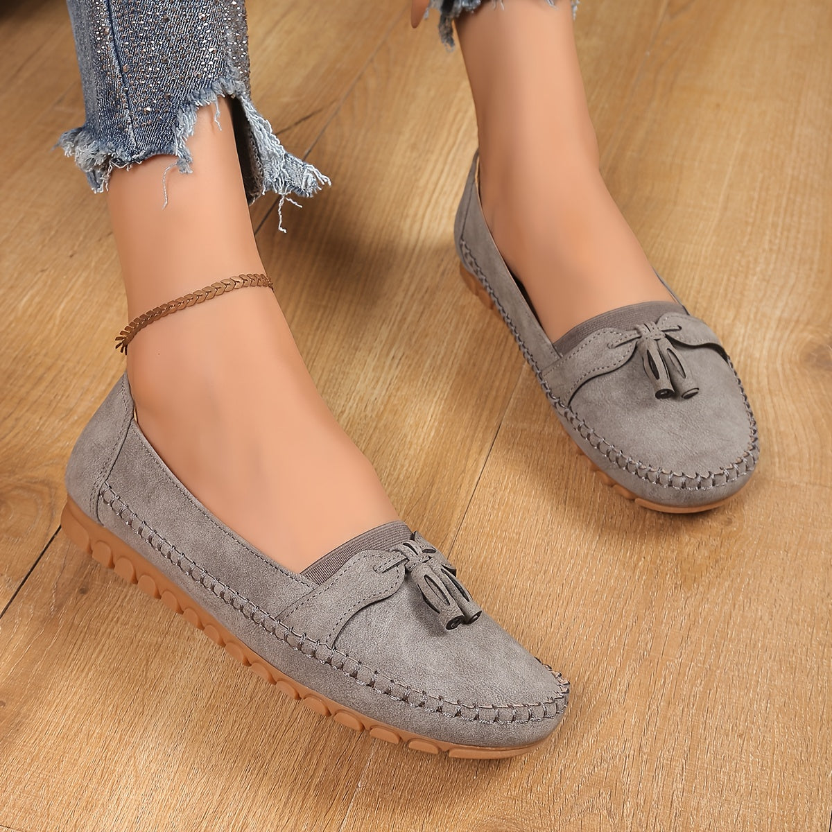 Women's Vintage-Inspired Tassel Loafers Lightweight Slip-On Flats