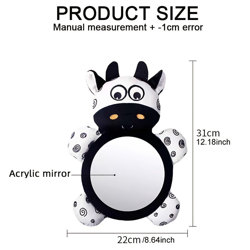 Black and White Baby Rear Seat Mirror Shatter-Resistant Adjustable Stroller Mirror