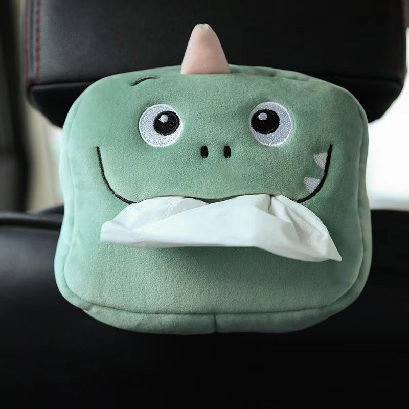 Cute Cartoon Plush Tissue Box Holder for Car Interior Decor