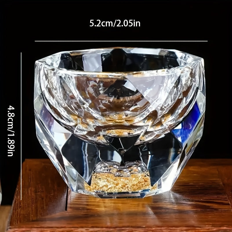 50ml Crystal Glassware Set Insulated Reusable Diamond-Cut Glasses for Spirits and Tea