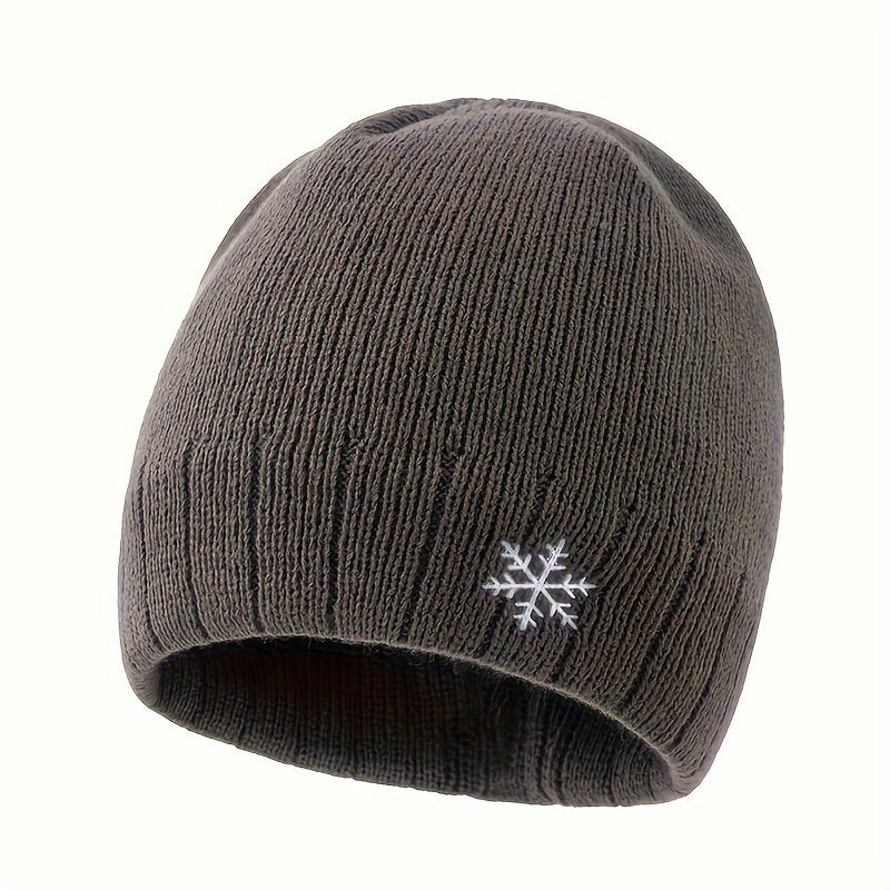 Thick Knitted Thermal Fleece Hat for Autumn Winter Warm Beanie