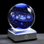 Small 3D Solar System Crystal Ball with LED Base Decorative Home Decor Gift for Astronomy Enthusiasts