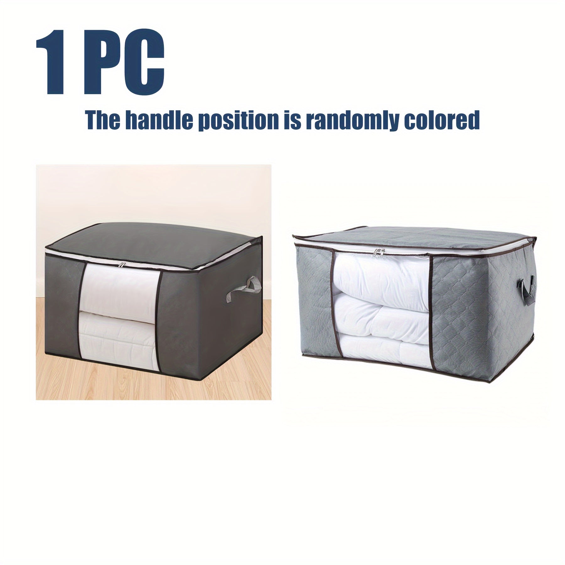 Large Canvas Storage Box with Zipper for Closet Organization Under 68.58cm Height