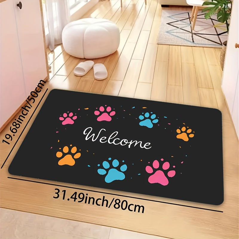 Paw Print Gaming Room Rug 8mm Thick Easy to Clean Durable Carpet for Any Room
