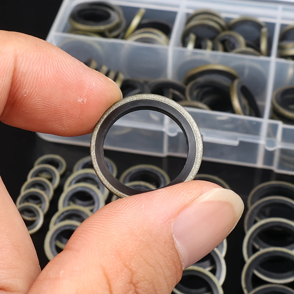 100Pcs Car Oil Drain Plug Washer Seal Kit Rubber M6 M8 M10 M12 M14