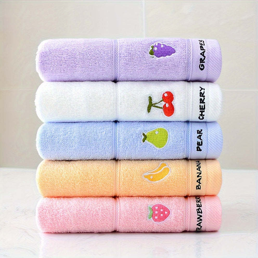 Cotton Fingertip Towels with Fruit Patterns for Bathroom Use