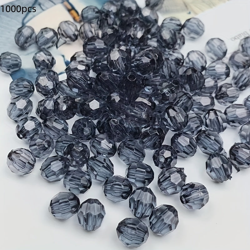 1000 piezas de cuentas de esquina de acrílico transparente de 6mm para bricolaje, joyería y decoración del hogar