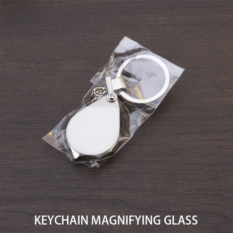 Gold Keychain Magnifying Glass Portable Foldable Reading Loupe