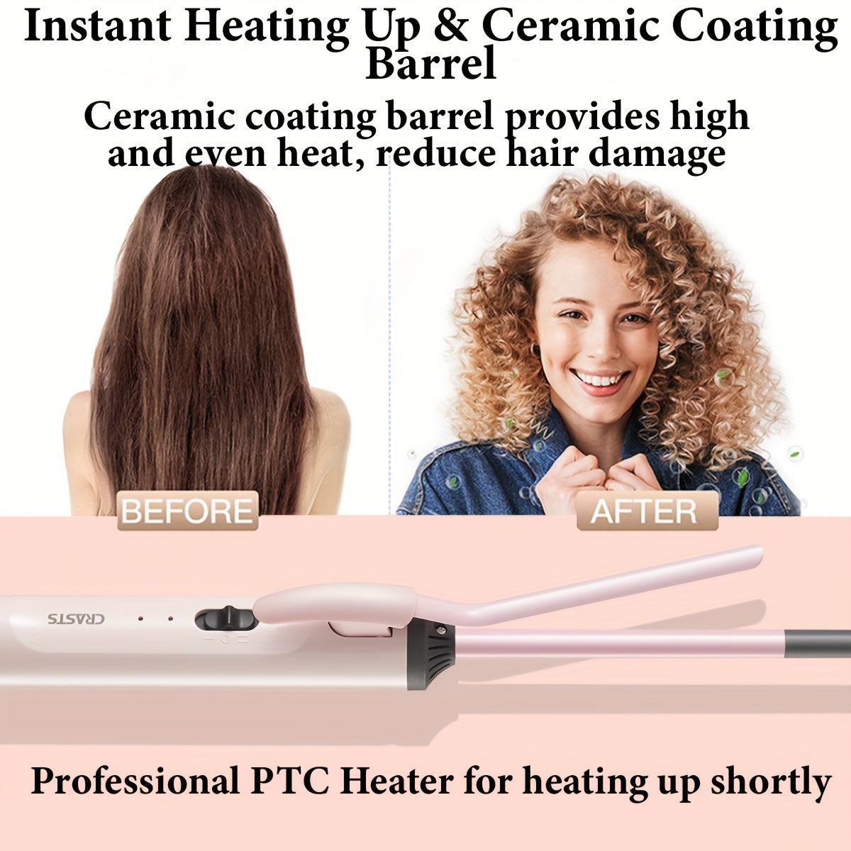 Planchas de rizar unisex 9mm 25mm de cerámica y turmalino para mujeres y hombres