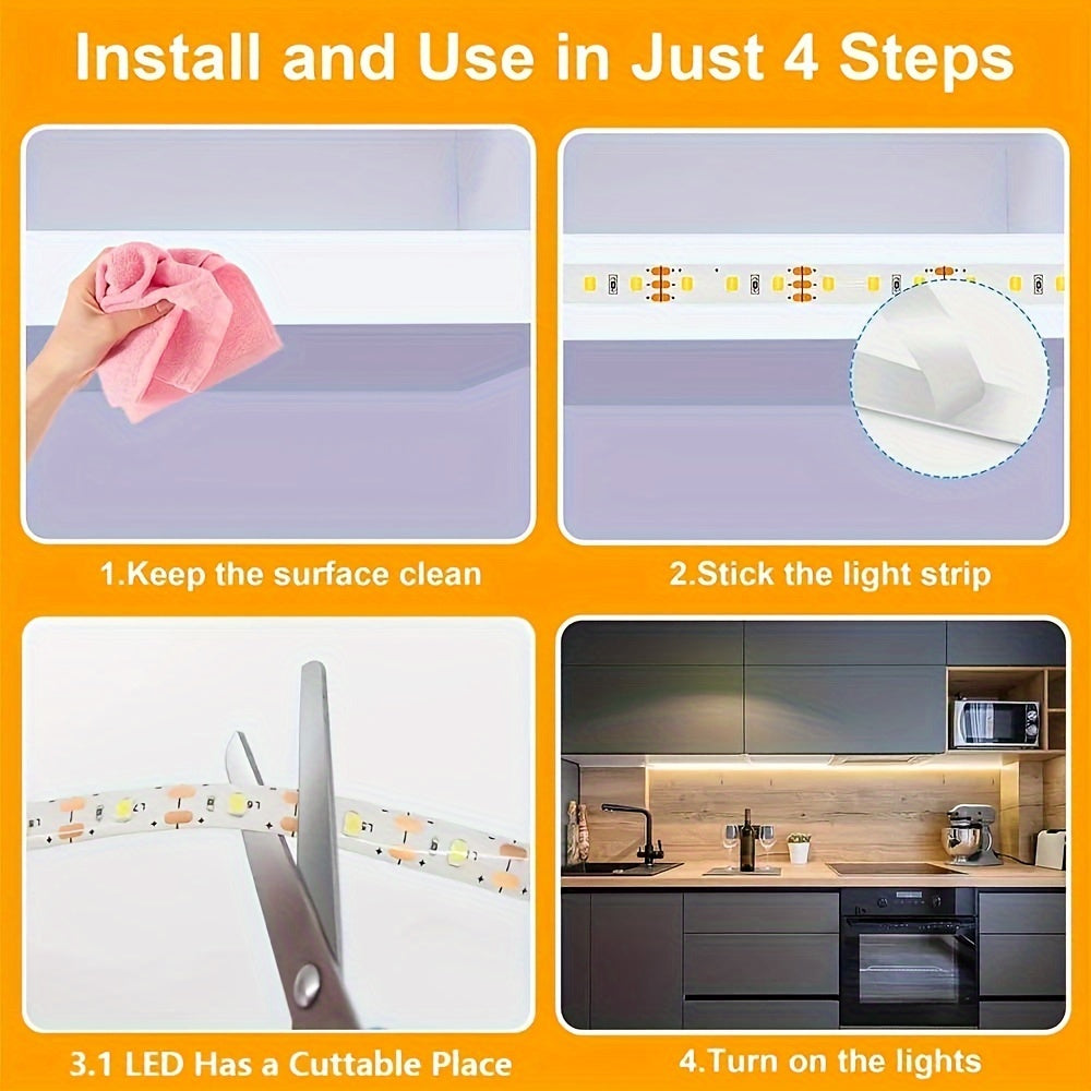 LED Strip Lights with Motion Sensor Dimmable USB Powered for Home and Office