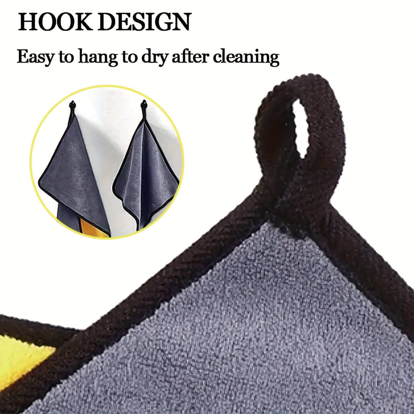 Kichik hayvonlar uchun yumshoq mikrofiber sochiq, tez quriydigan va namni yaxshi so'radigan, sariq va qora, osish halqasi bilan, 29.97 x 59.99 sm.