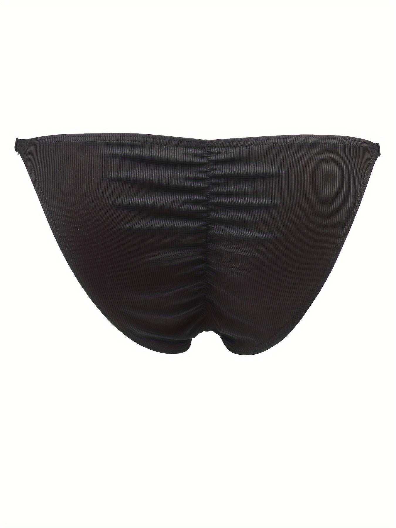 Men's Ribbed High Cut Boxer Briefs Low Waist Solid Color Polyamide Elastane