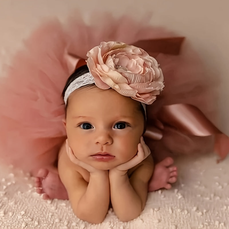 Gul oltin balet yubkasi va boshbandi to'plami, fotosuratlar uchun ajoyib tutu yubkasi, mukammal fotosurat aksessuarlar va kostyum