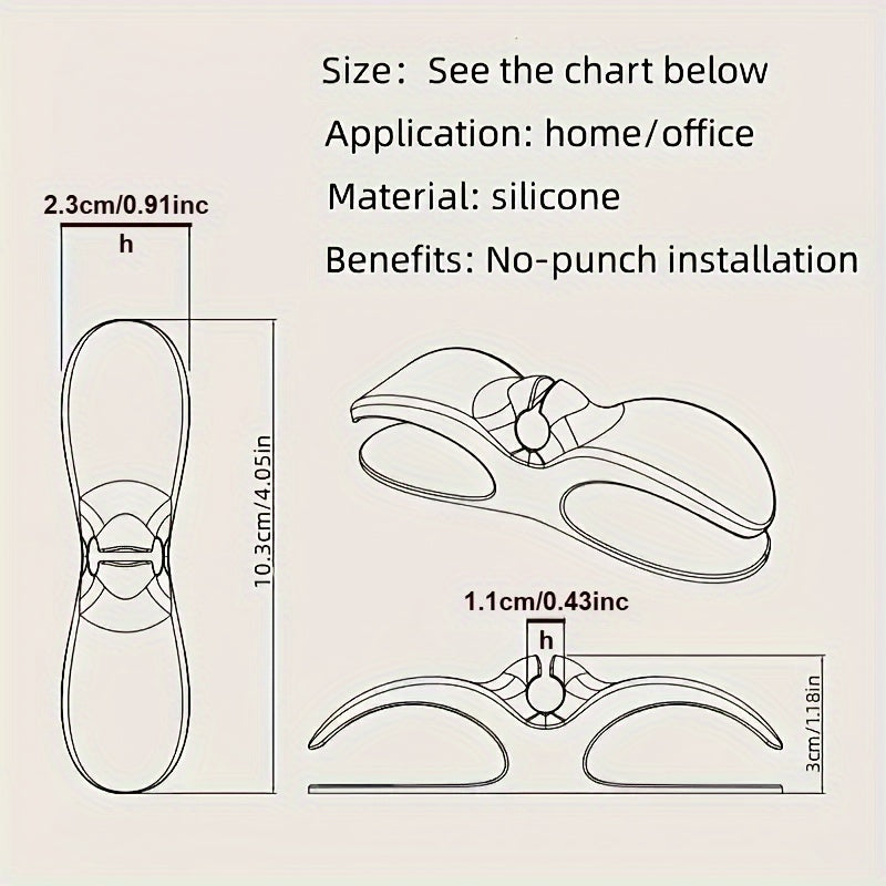 6pcs Silicone Cable Clips Wire Organizer Adhesive Cord Management Straps Black White