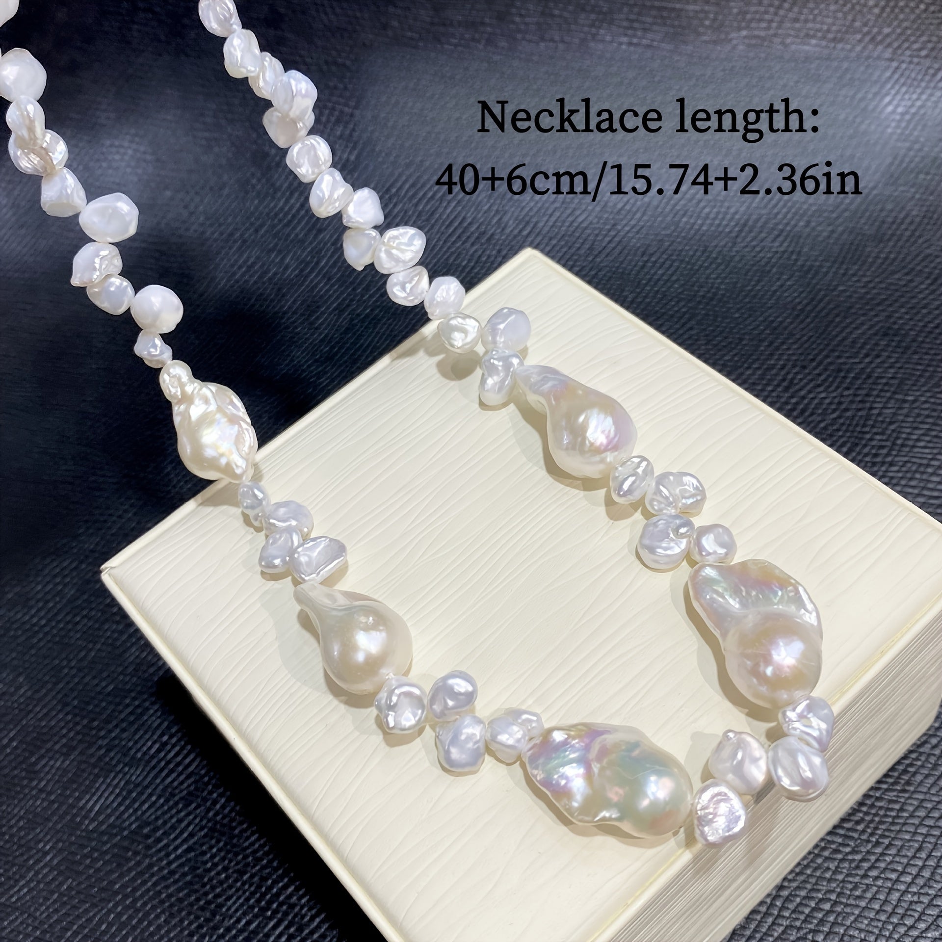 White Baroque Pearl Necklace Feminine Elegant Natural Pearls Statement Jewelry