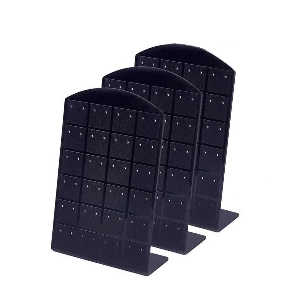 Akril zargarlik buyumlarini tashkil etuvchi, 72 ta quloq sirti teshikli saqlash qismi bilan ko'rsatkich