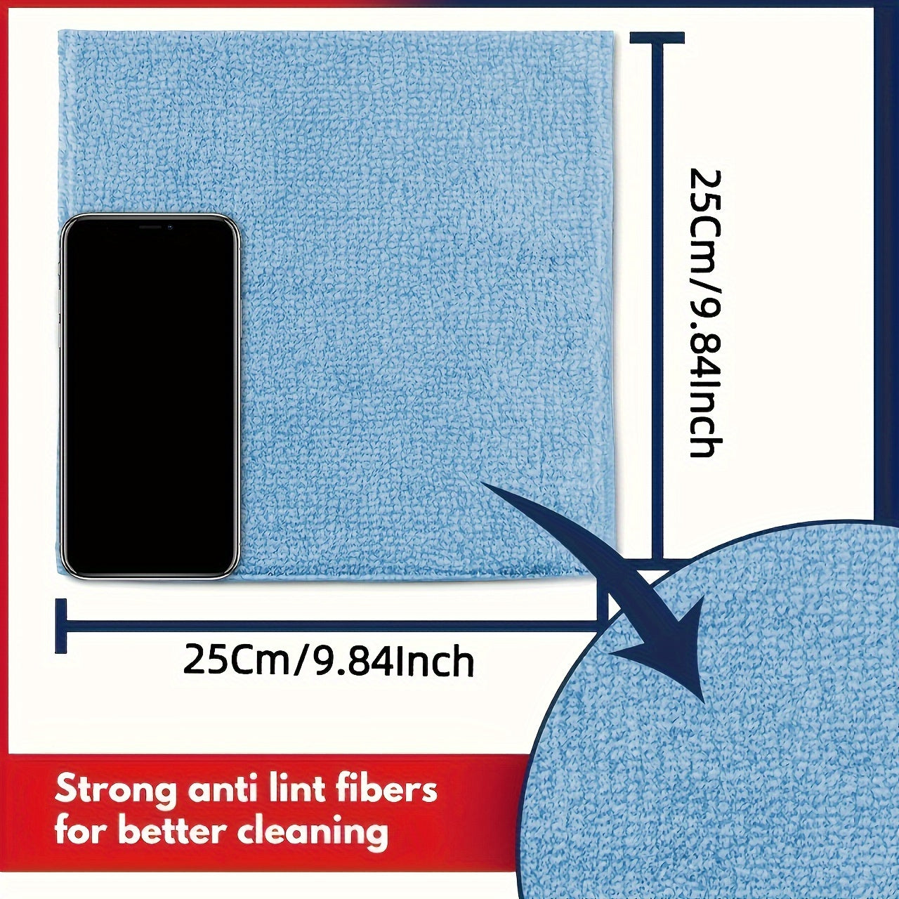Microfiber Towel Set for Car Cleaning Light Blue Quick-Drying Highly Absorbent