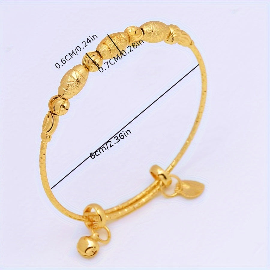 2 ta sozlanadigan bangle to'plami, 24k oltin qoplamali, marjonlar bilan, an'anaviy O'rta Sharq dizayni, ayollar uchun to'y zargarlik buyumlari uchun mukammal