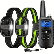 Dog Training Collar with LED Light Beep Vibration Shock Rechargeable for Medium to Large Dogs