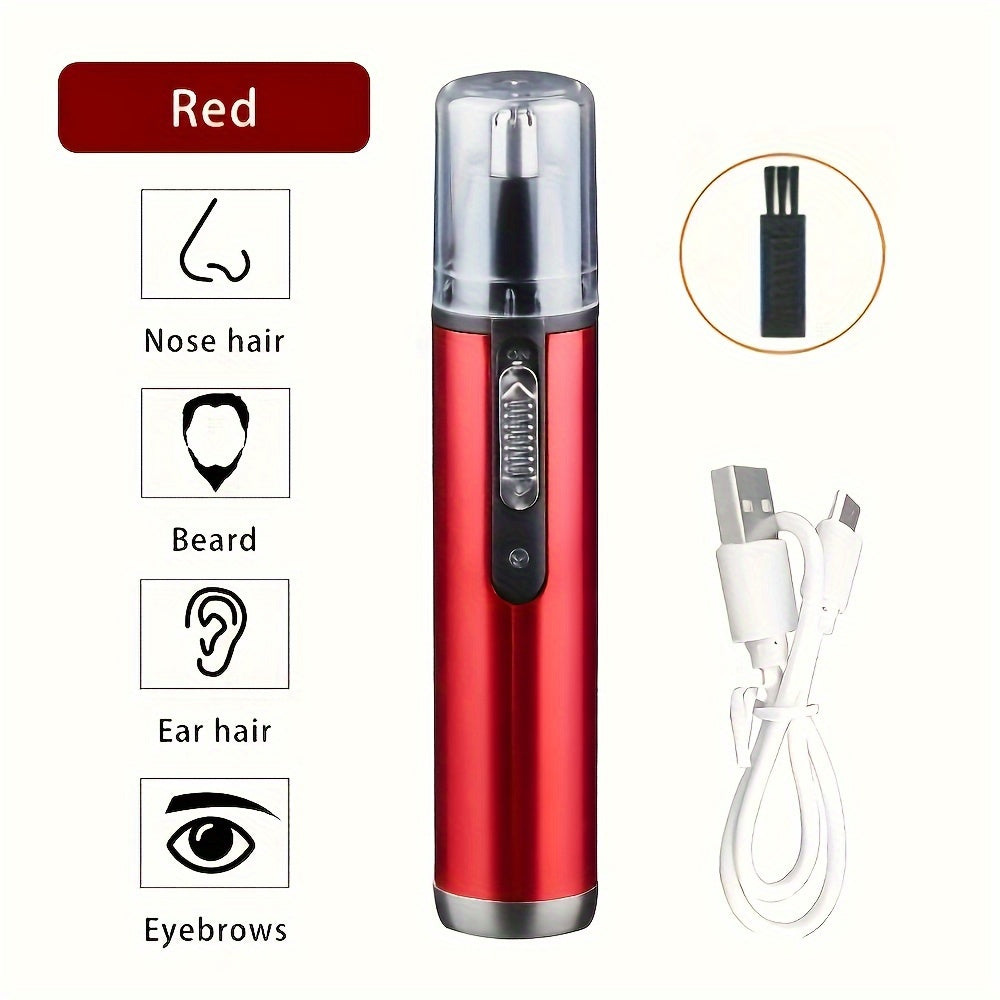 Recortador eléctrico de nariz, orejas y vello facial para hombres y mujeres, acero inoxidable, recargable