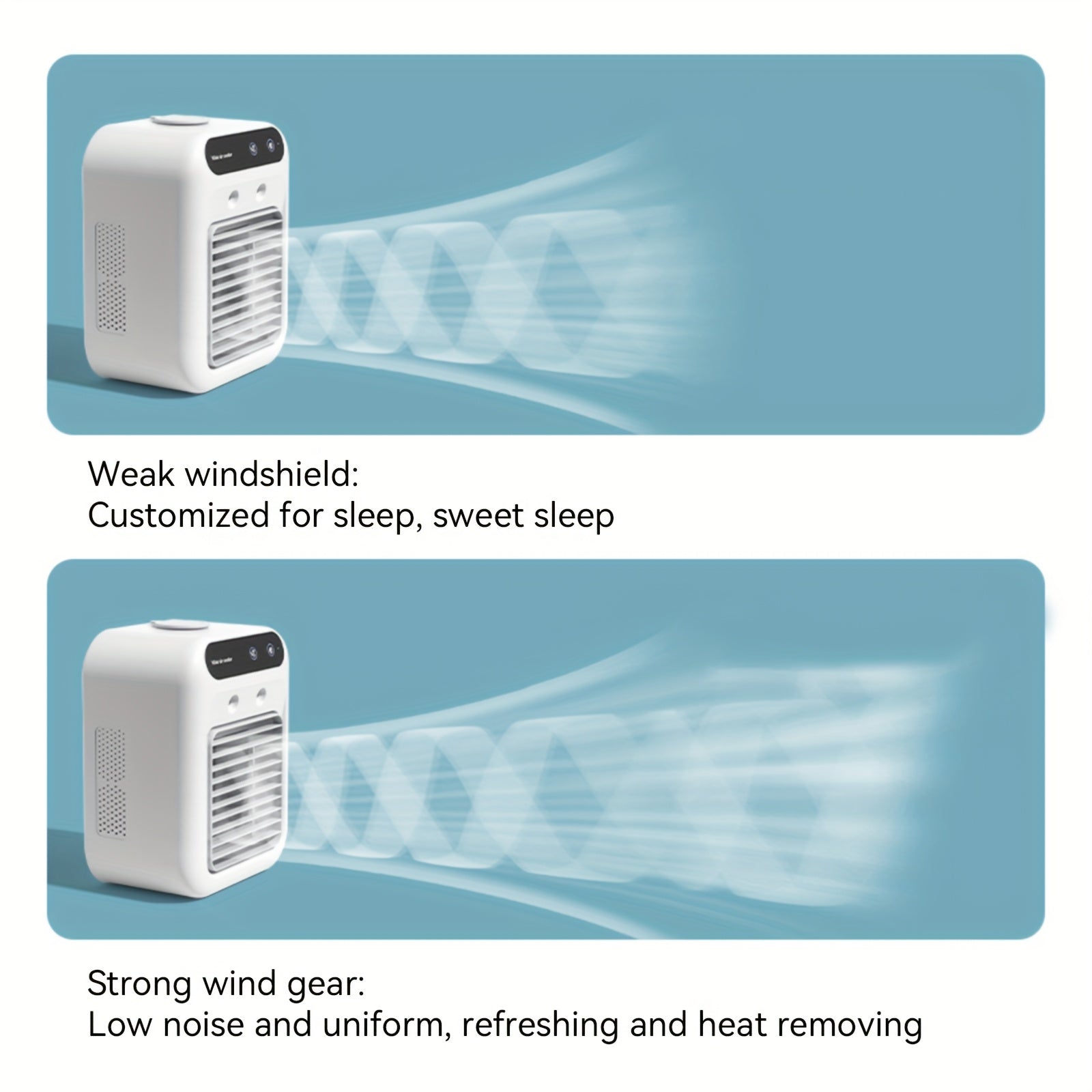 Portable Desktop Cooler Fan with Mist, 2 Gear Settings, 500ml Water Tank, USB Rechargeable