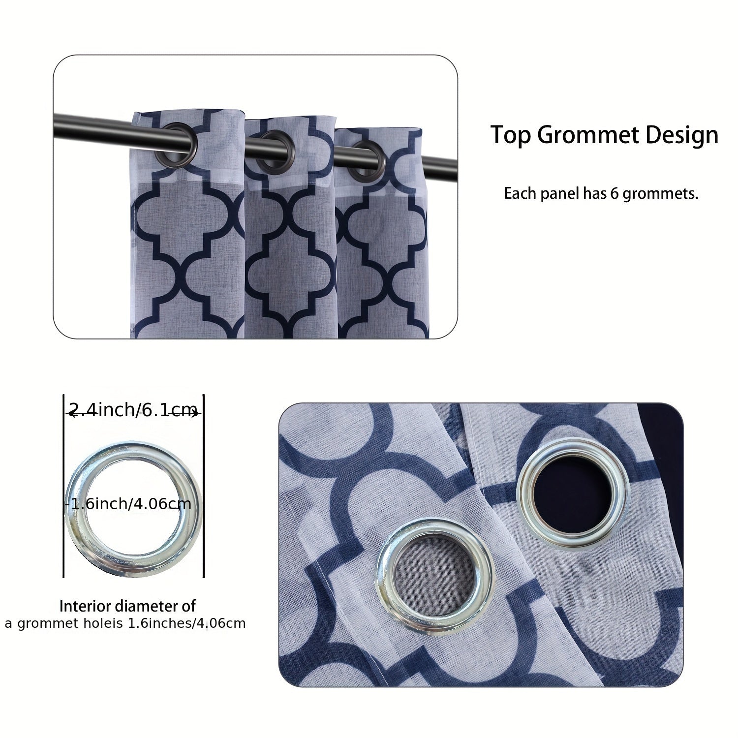 Blackout Curtains and Sheer Panels Set with Snowflake Pattern Indoor Window Decor