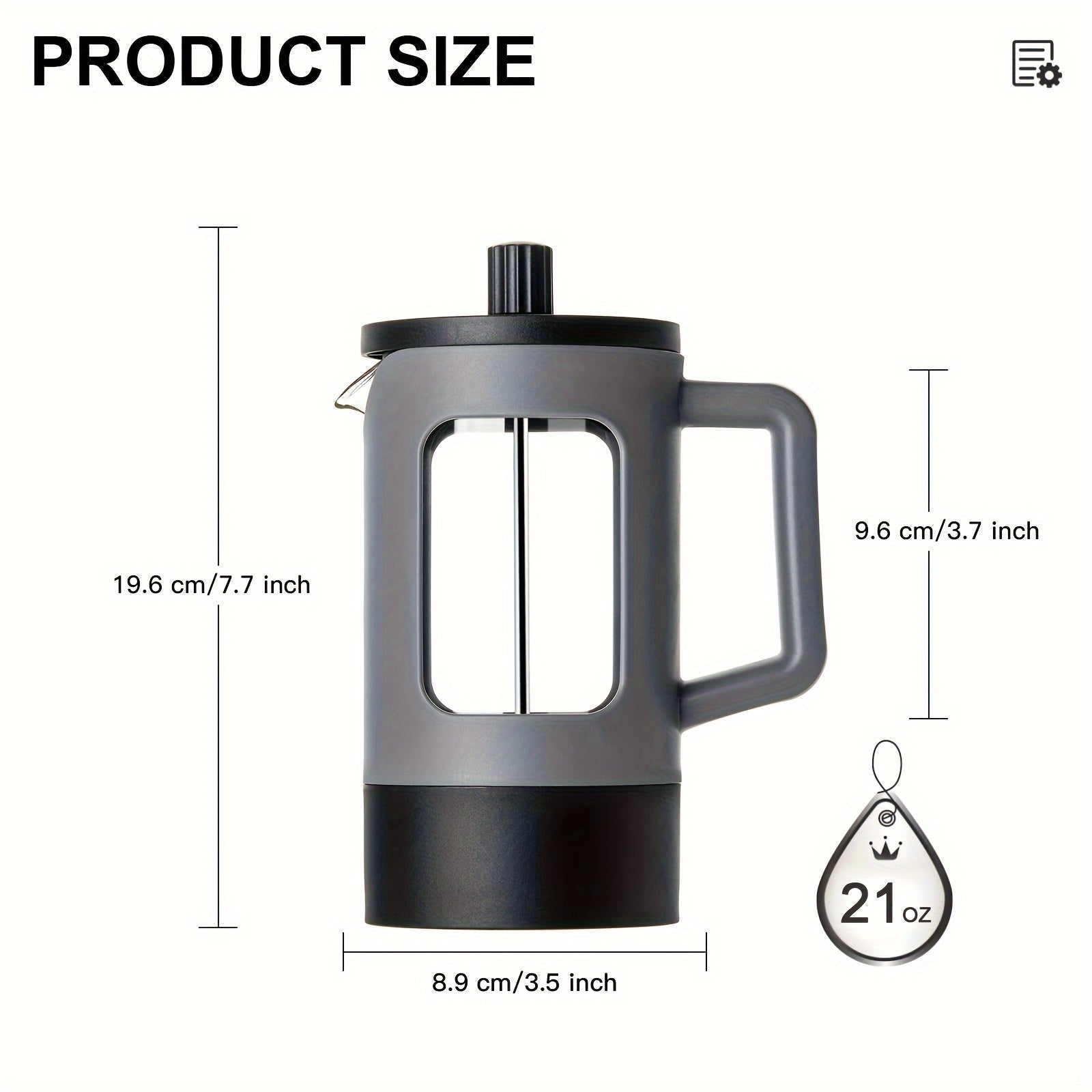French Press Coffee Maker 350ml 600ml 1L Glass Stainless Steel Manual Brew