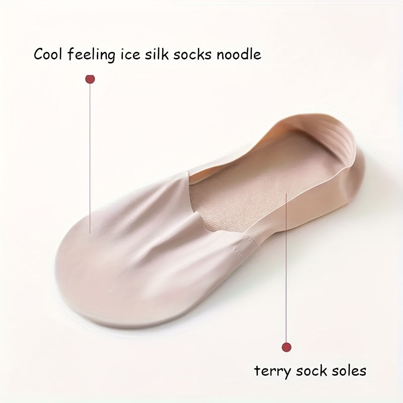 Men's Black No-Show Socks Breathable Polyester Spandex Non-Slip Summer